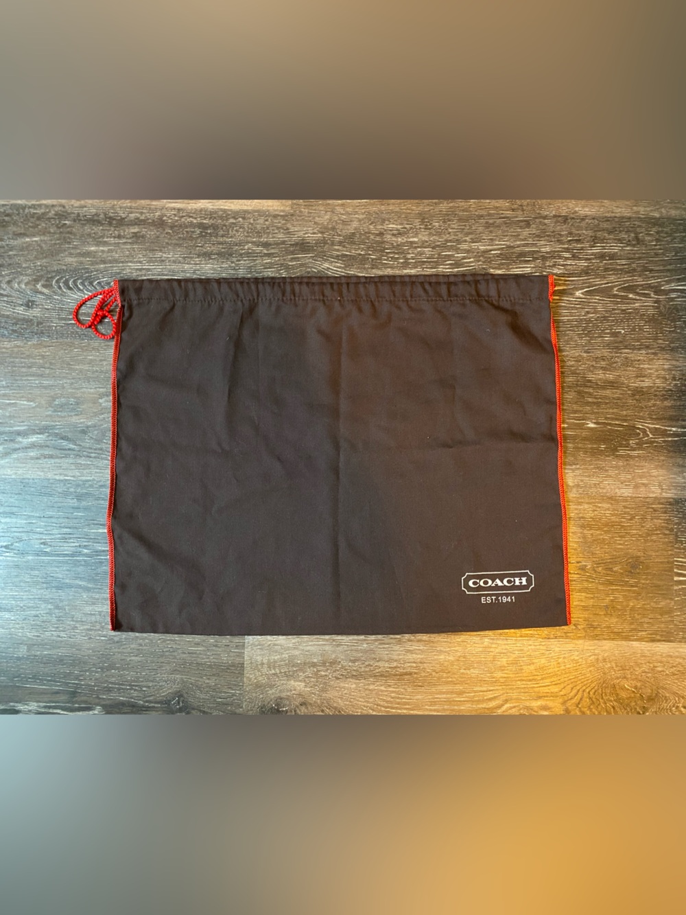 Coach Black Storage Bag with Red Trim